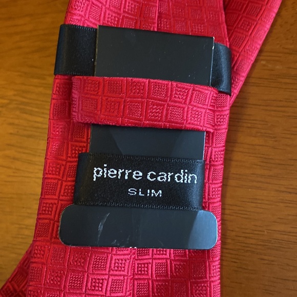 Pierre Cardin Red Slim Tie NEW NWT - Picture 4 of 6